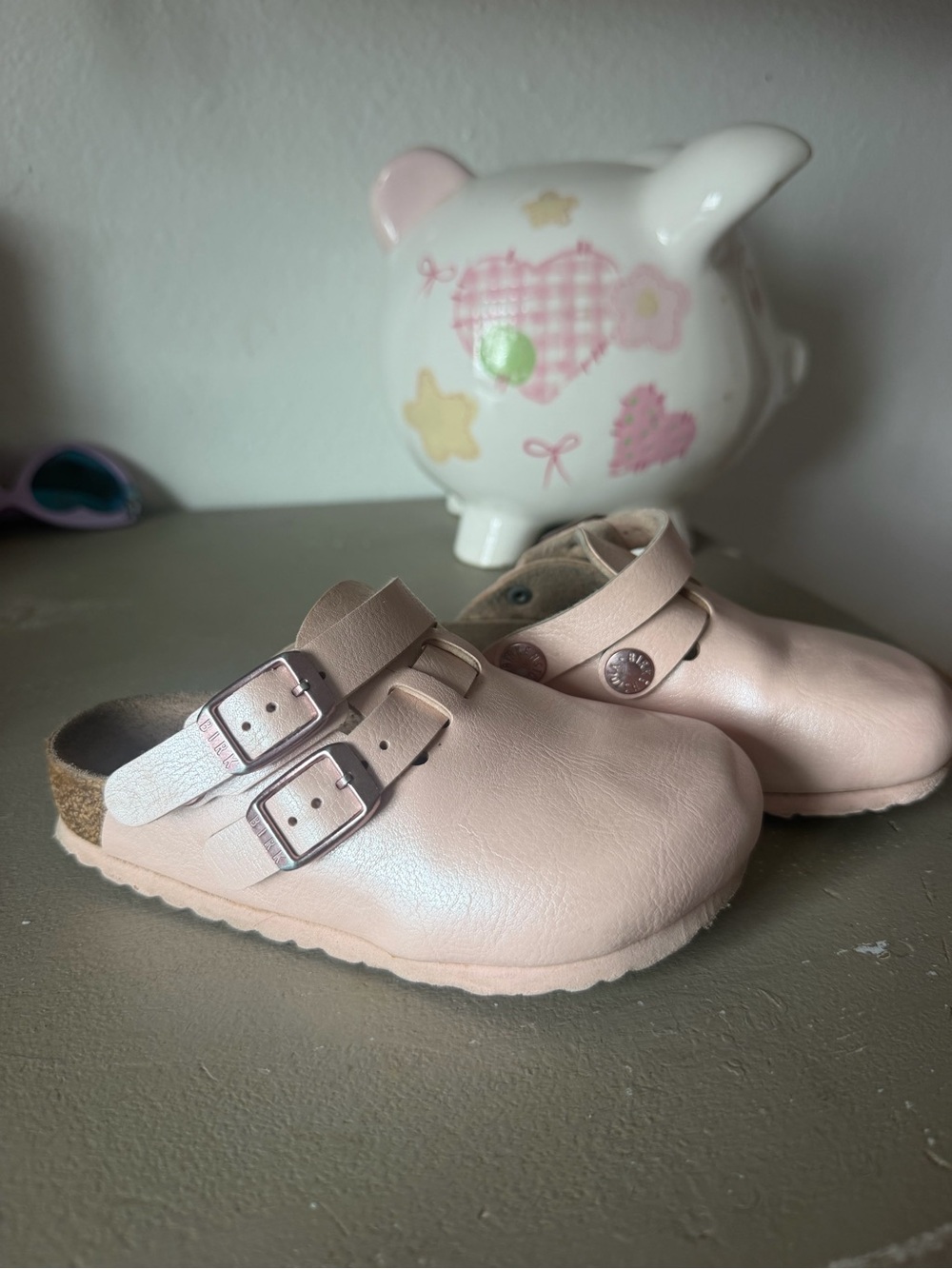 Birkenstock Kids Pale Pink Leather Buckle Clogs - Picture 4 of 4